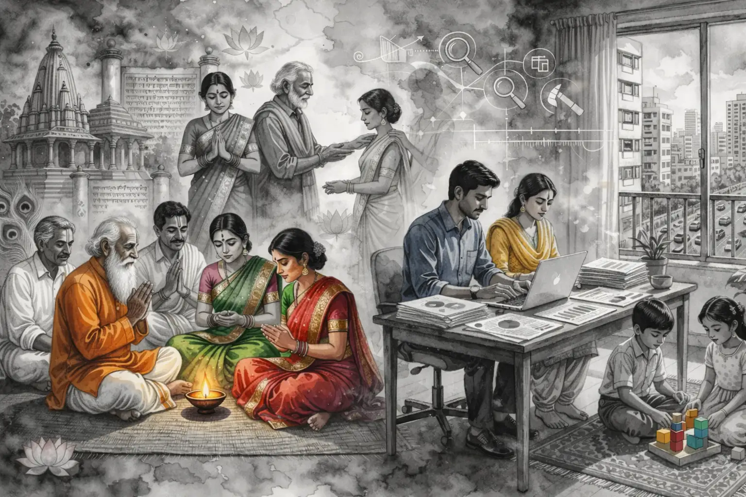 Interchanging Dynamics of the Hindu Family
